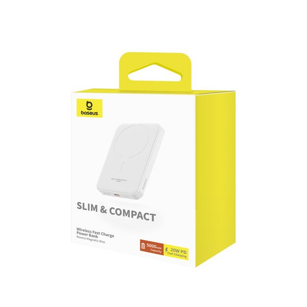 Baseus mini power bank 5000mAh 20W + USB-C cable (20V/3A) - white 12