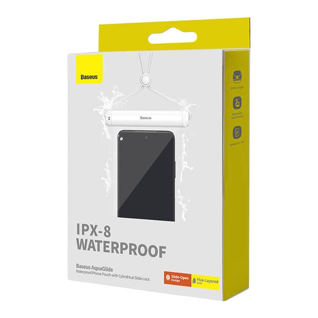 Baseus AquaGlide BS-PC030 case waterproof IPX8 with cylindrical clasp - white 5
