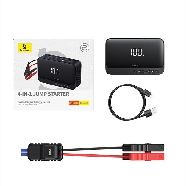 Jump starter Baseus Super Energy BS-CH013 4in1 600A with flashlight / powerbank 6000mAh / compressor - black 6