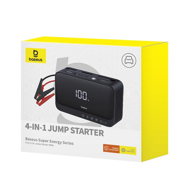 Jump starter Baseus Super Energy BS-CH013 4in1 600A with flashlight / powerbank 6000mAh / compressor - black 7