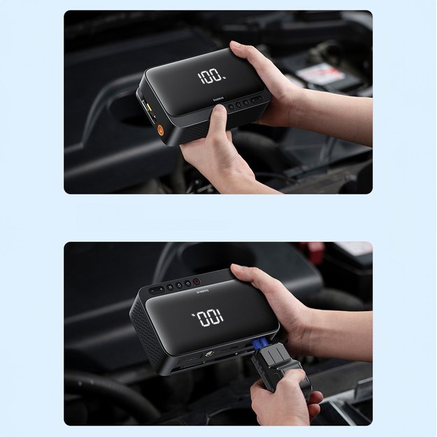 Jump starter Baseus Super Energy BS-CH013 4in1 600A with flashlight / powerbank 6000mAh / compressor - black 13