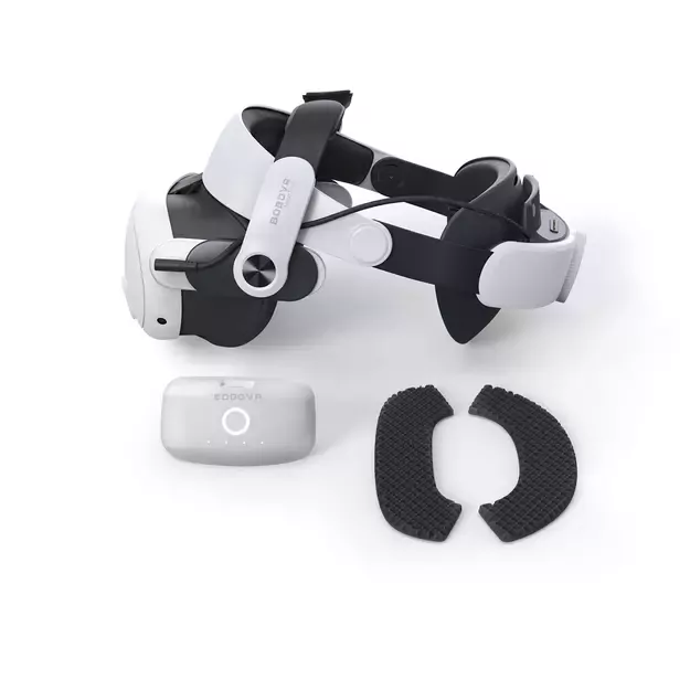 BoboVR M3 Pro strain relief strap for Meta Quest 3 VR goggles + BoboVR B2 battery - white and black 4
