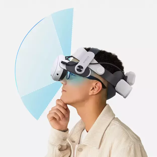 BoboVR M3 Pro strain relief strap for Meta Quest 3 VR goggles + BoboVR B2 battery - white and black 6
