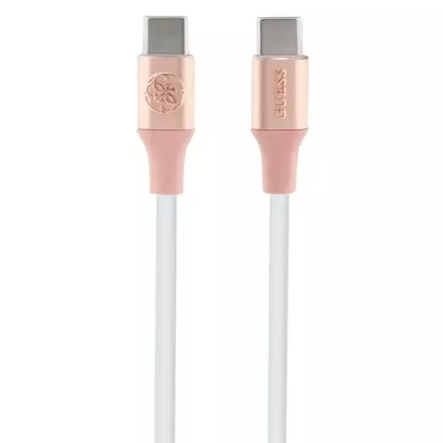 Guess Ebossed Logo USB-C / USB-C Cable 1.5m Fast Charging - Pink