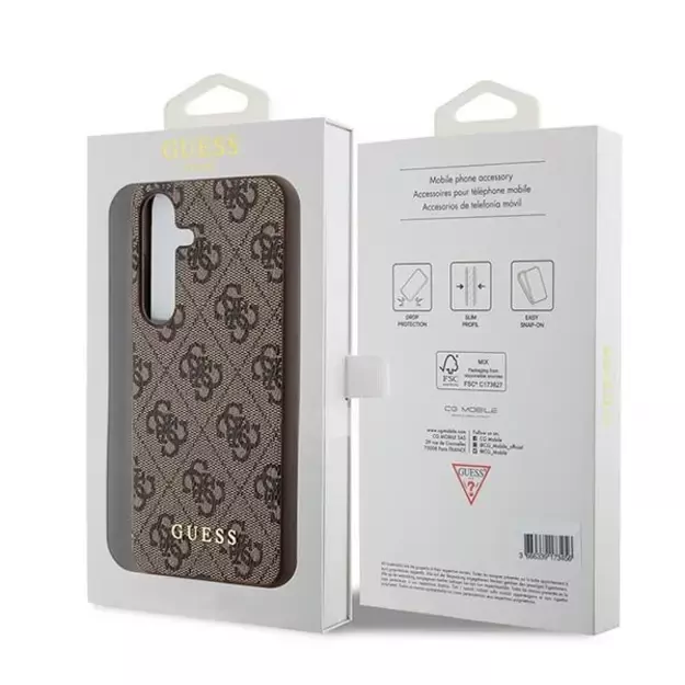 Guess 4G Metal Gold Logo case for Samsung Galaxy A35 - brown 14