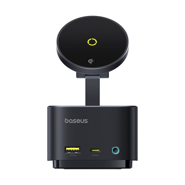 Baseus MagPro Series II 7-in-1 USB-C Hub with MagSafe-compatible Charger 15W + HDMI + USB-A + USB-C + SD/TF - Black 1