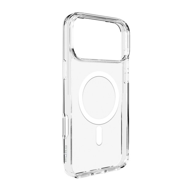 Puro Lite Mag TPU+PC Case Compatible with MagSafe for iPhone 17 Pro Max - Transparent with White Ring
