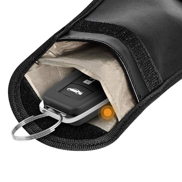 Anti-theft Car Key Pouch Radio Blocking Pouch Keyless Faraday Box Faraday Cage 14cm with 10cm Black 9