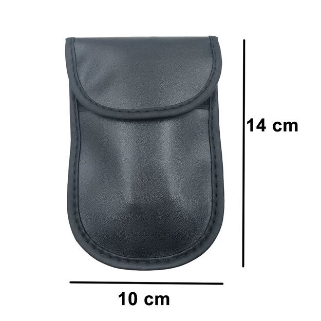 Anti-theft Car Key Pouch Radio Blocking Pouch Keyless Faraday Box Faraday Cage 14cm with 10cm Black 8