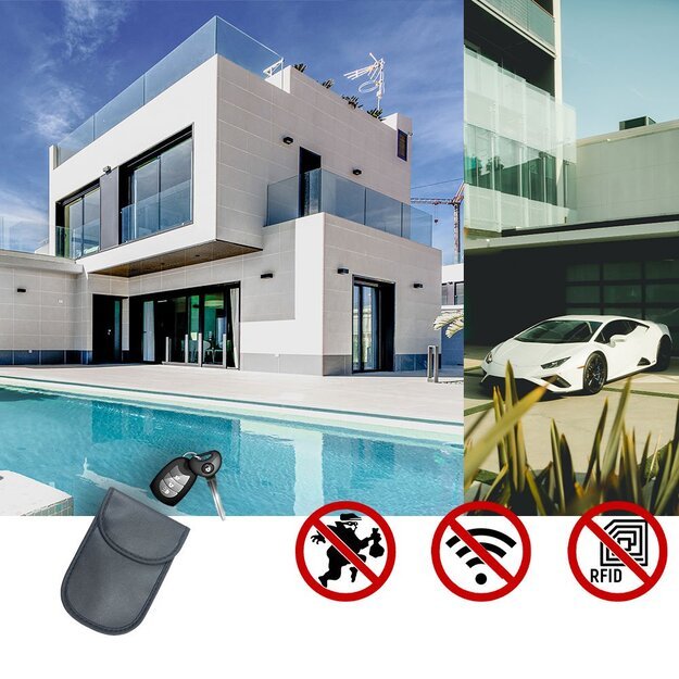 Anti-theft Car Key Pouch Radio Blocking Pouch Keyless Faraday Box Faraday Cage 14cm with 10cm Black 6