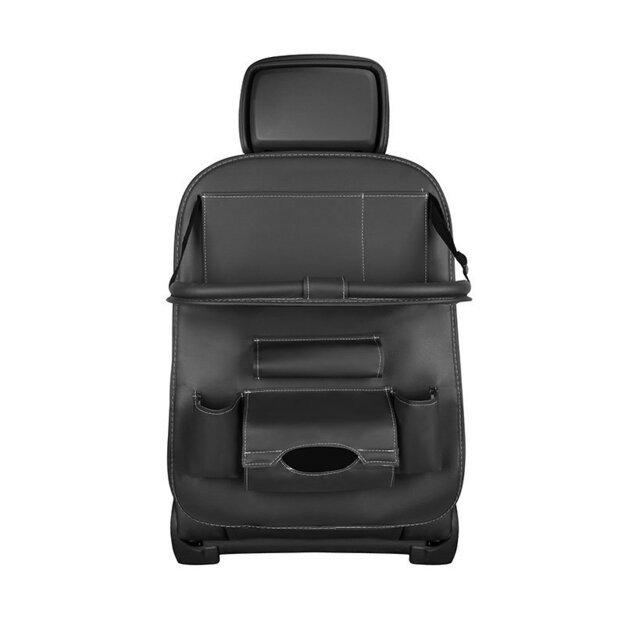 Car seat organizer seat protector seat cover shelf mini car table black 3