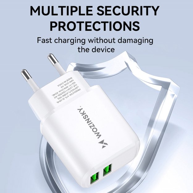 Wozinsky CUWCW 2.4A 2 x USB-A wall charger - white 6