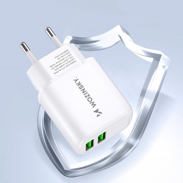 Wozinsky CUWCW 2.4A 2 x USB-A wall charger - white 11