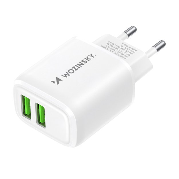 Wozinsky CUWCW 2.4A 2 x USB-A wall charger - white 1