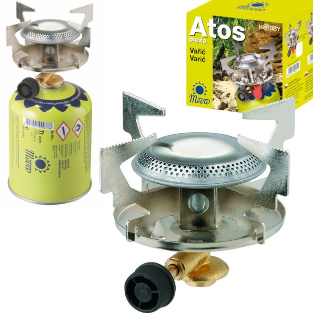 Gas tourist stove for gas cartridges with 7/16&quot  thread ATOS 1.8kW