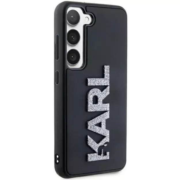 Karl Lagerfeld 3D Rubber Glitter Logo case for Samsung Galaxy S24 - black 3