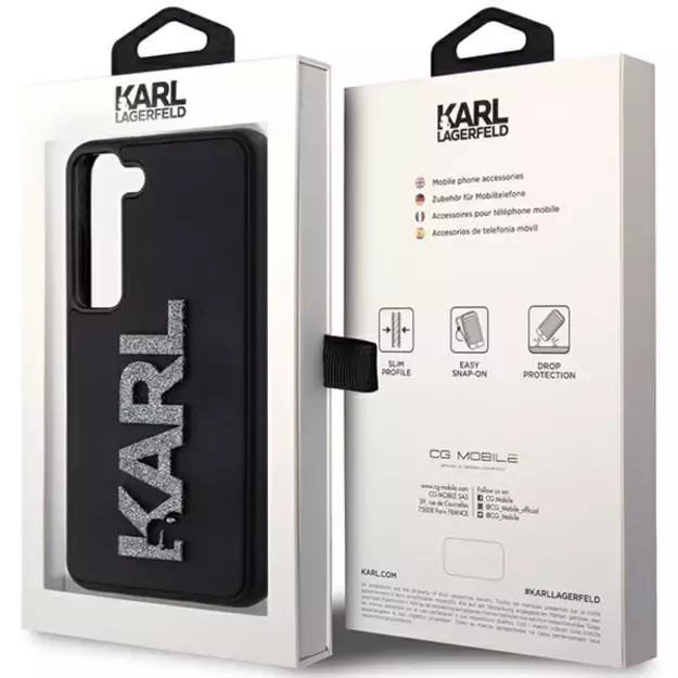 Karl Lagerfeld 3D Rubber Glitter Logo case for Samsung Galaxy S24 - black 7
