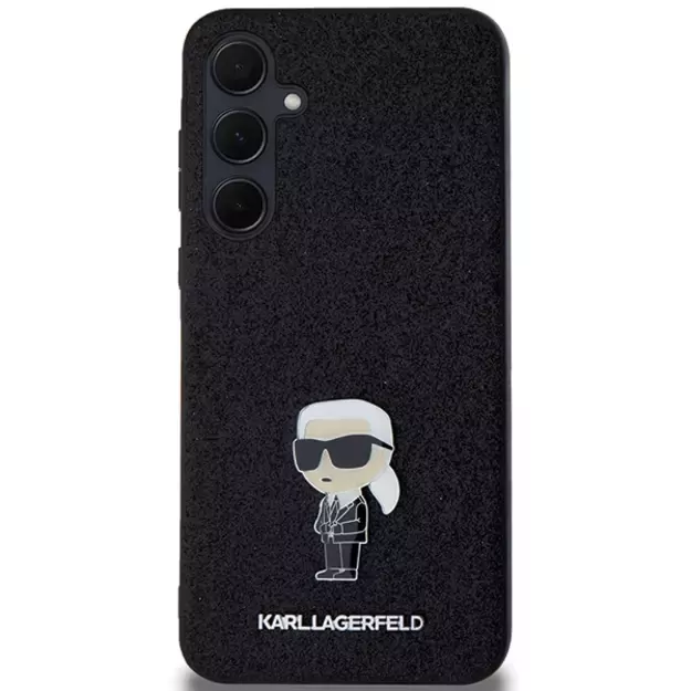 Karl Lagerfeld Fixed Glitter Ikonik Logo Metal Pin case for Samsung Galaxy A55 - black 9