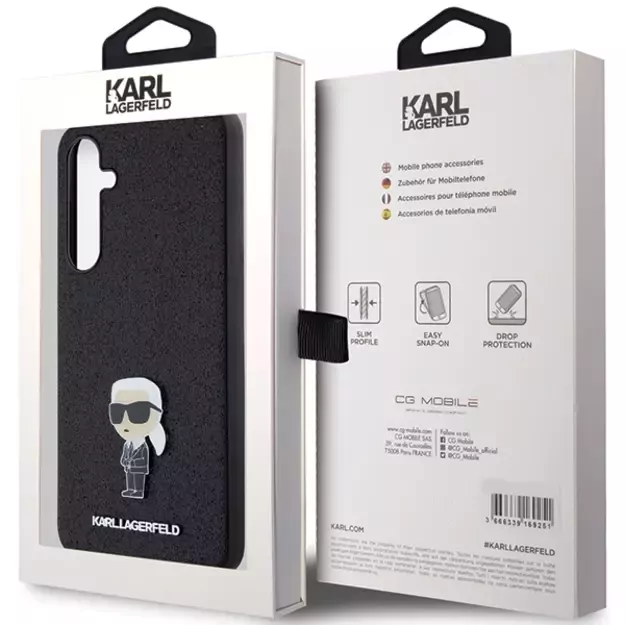 Karl Lagerfeld Fixed Glitter Ikonik Logo Metal Pin case for Samsung Galaxy A55 - black 14