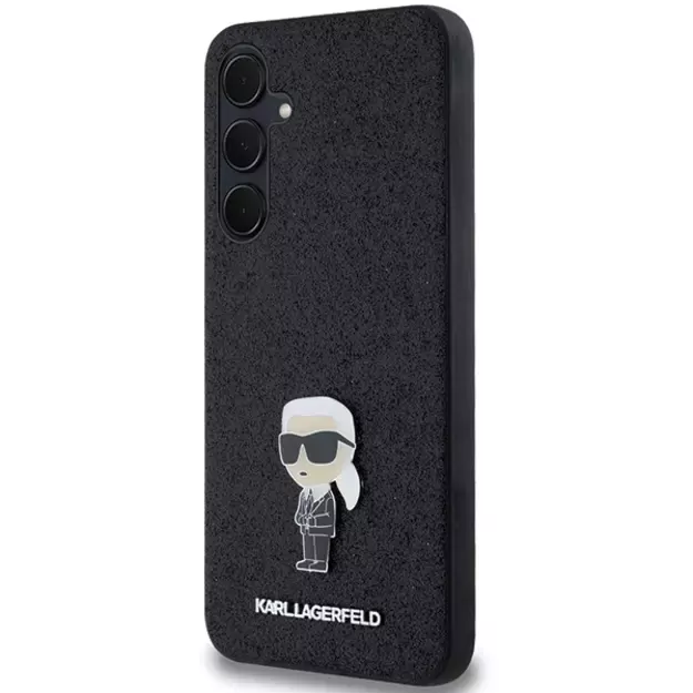 Karl Lagerfeld Fixed Glitter Ikonik Logo Metal Pin case for Samsung Galaxy A55 - black 8