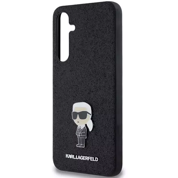 Karl Lagerfeld Fixed Glitter Ikonik Logo Metal Pin case for Samsung Galaxy A55 - black 12