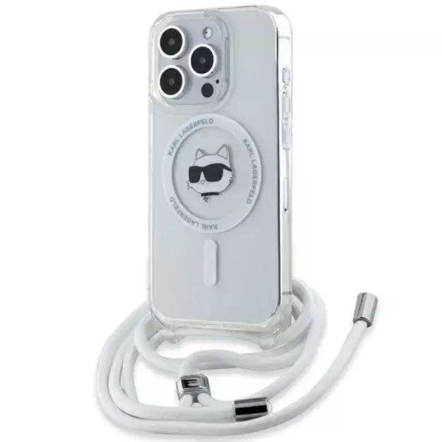 Karl Lagerfeld IML Choupette Head &amp  Cord MagSafe case for iPhone 14 Pro Max - transparent