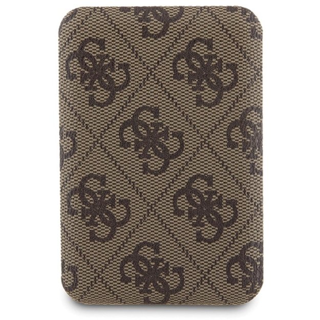 Guess 4G Metal Logo case set for iPhone 15 + 5000mAh MagSafe power bank - brown 20