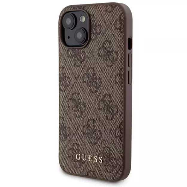Guess 4G Metal Logo case set for iPhone 15 + 5000mAh MagSafe power bank - brown 10