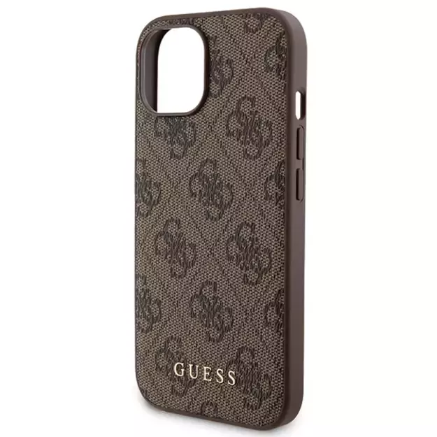 Guess 4G Metal Logo case set for iPhone 15 + 5000mAh MagSafe power bank - brown 14