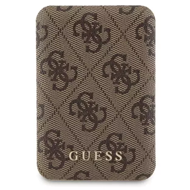 Guess 4G Metal Logo case set for iPhone 15 + 5000mAh MagSafe power bank - brown 16