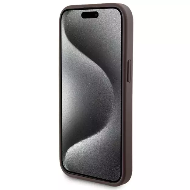 Guess 4G Metal Logo case set for iPhone 15 + 5000mAh MagSafe power bank - brown 13