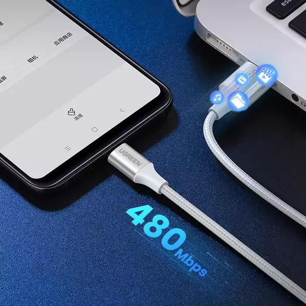 Ugreen US288 60133 USB-A / USB-C QC 3.0 3A 2m Cable - White 4