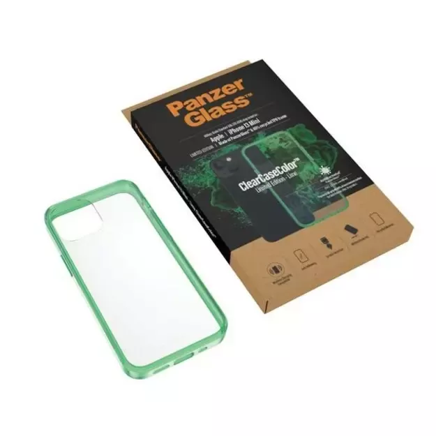 PanzerGlass ClearCase antibacterial Military Grade certified case for iPhone 13 mini - transparent green 4