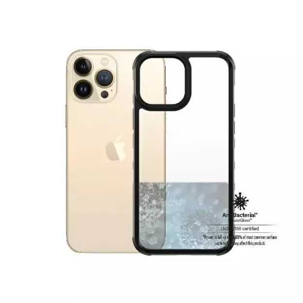 PanzerGlass ClearCase antibacterial Military Grade certified case for iPhone 13 Pro Max - transparent and black 8