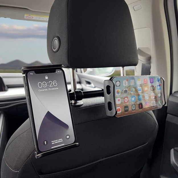 Wozinsky dual car phone holder for headrest black (WTHBK1) 21