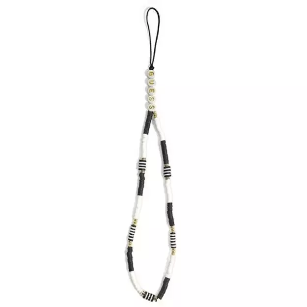 Guess pendant GUSTBCKH Phone Strap black-white/black-white Heishi Beads 1