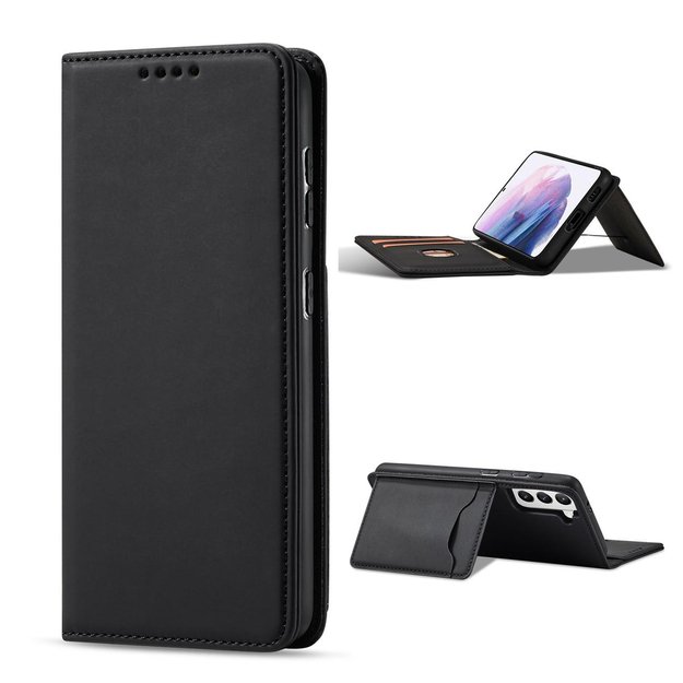 Magnet Card Case for Samsung Galaxy S22 + (S22 Plus) Pouch Wallet Card Holder Black 1