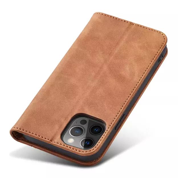 Magnet Fancy Case Case for iPhone 12 Pro Max Pouch Wallet Card Holder Brown 19