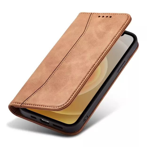 Magnet Fancy Case Case for iPhone 12 Pro Max Pouch Wallet Card Holder Brown 20