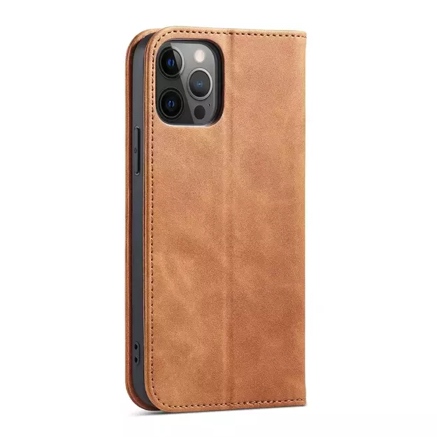 Magnet Fancy Case Case for iPhone 12 Pro Max Pouch Wallet Card Holder Brown 21