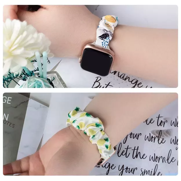 Fabric band for Apple Watch 42 / 44 / 45 mm strap bracelet rubber band - avocado 17