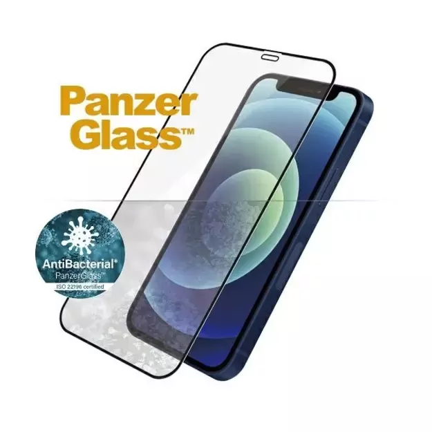 PanzerGlass E2E Super+ Microfracture antibacterial tempered glass for iPhone 12 mini - with black frame 1