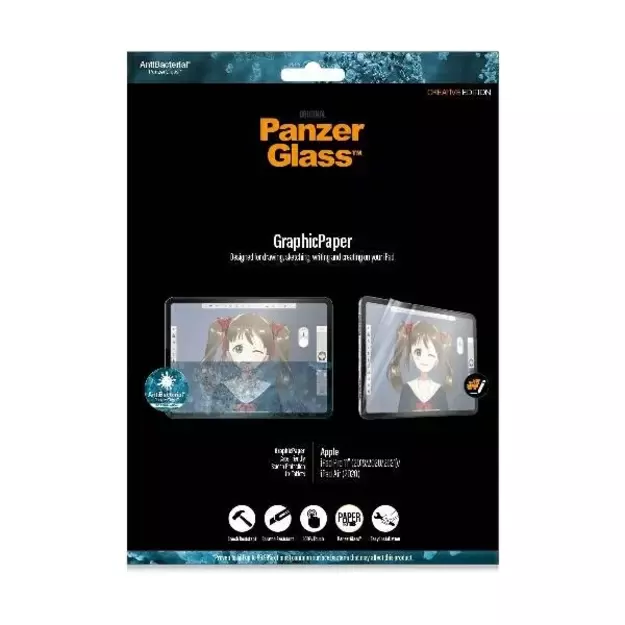 Antibacterial PanzerGlass GraphicPaper foil with a glare filter for iPad Pro 11&quot  2018 / 2020 / 2021 / iPad Air 2020 4