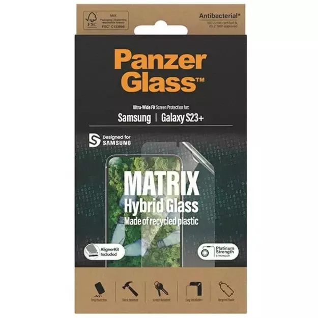 PanzerGlass Matrix hybrid glass with positioner for Samsung Galaxy S23+ 2