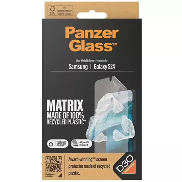 PanzerGlass Ultra-Wide Fit tempered glass with D3O® with applicator for Samsung Galaxy S24 3