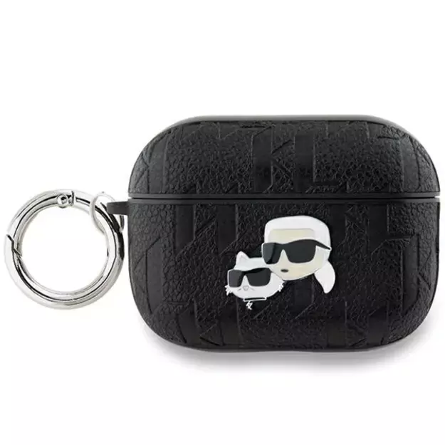 Karl Lagerfeld Monogram Karl &amp  Choupette Head Case for AirPods Pro 2 - Black