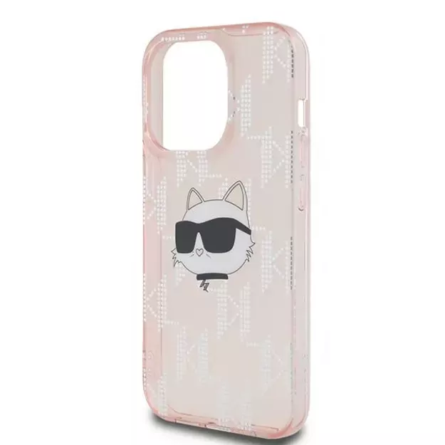 Karl Lagerfeld IML Choupette Head &amp  Monogram case for iPhone 14 Pro Max - pink 12