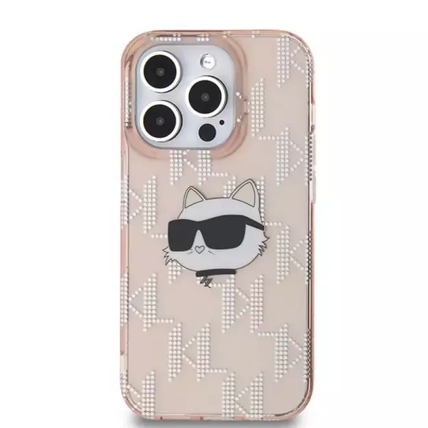 Karl Lagerfeld IML Choupette Head &amp  Monogram case for iPhone 14 Pro Max - pink 9