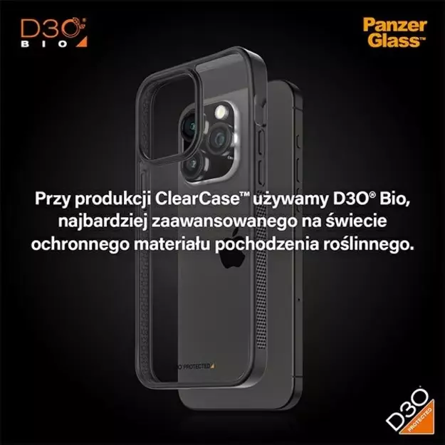 PanzerGlass ClearCase Case for iPhone 15 Pro Max with Military Grade Certification - Transparent and Black 14
