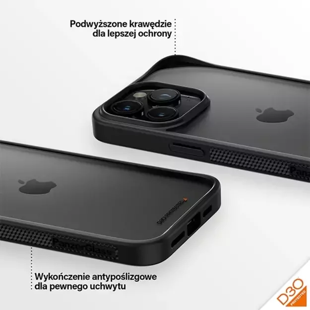 PanzerGlass ClearCase Case for iPhone 15 Pro Max with Military Grade Certification - Transparent and Black 10